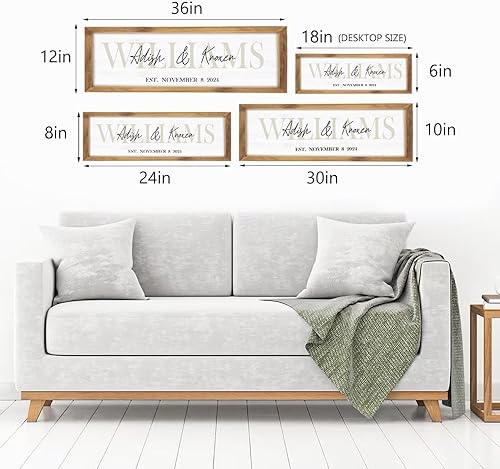 Miniatura 3 de Wedding Gifts for Couples 2024  Bridal Shower Gift  Anniversary Gift  Engagement Gifts  Custom Wood Sign  Personalized Framed Family Name Sign for