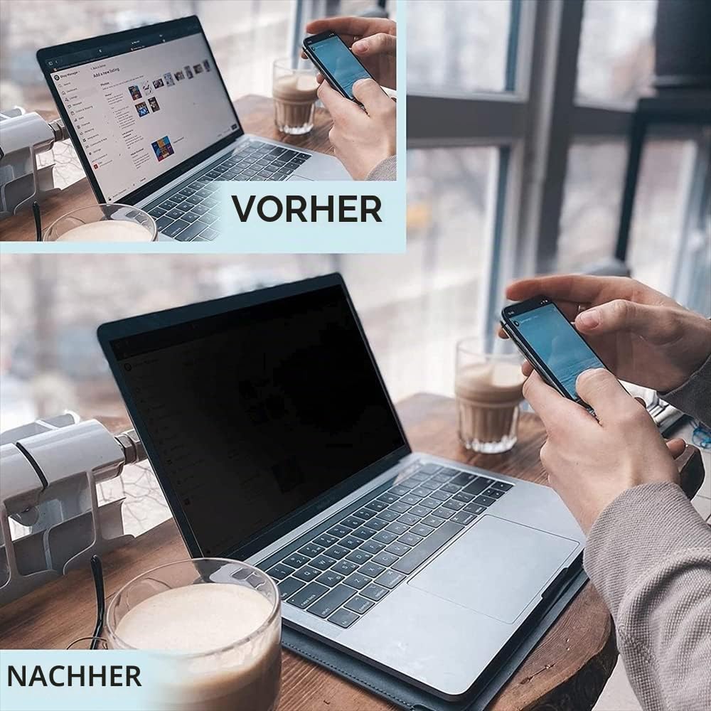 Magnetische Blickschutzfolie 15,6 Zoll (16:9) – Sichtschutz & Displayschutz Laptop – Privacy Filter für seitliche Blicke – Kratzfeste Folie – Einfache Magnet-Befestigung – Schutz Privatsphäre