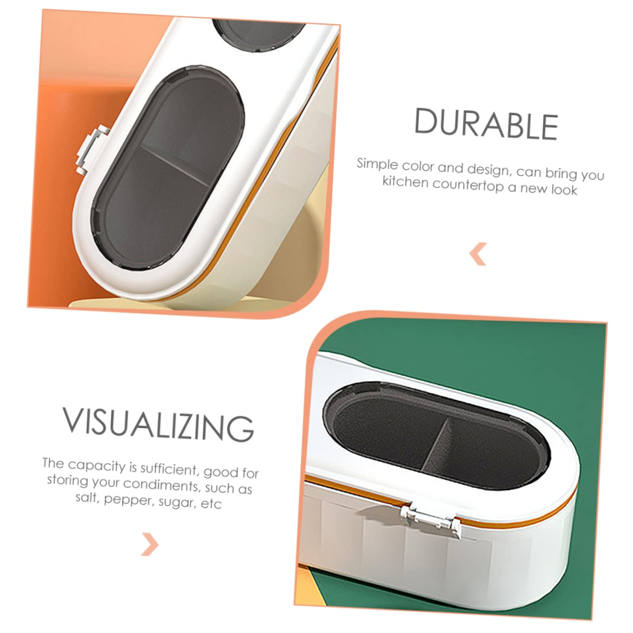 AUTSUPPL Seasoning Box Spice Container Condiment Storage Salt Container Pepper Container Seasoning Storage Spices Sealed Container Plastispice Bottles Spice Supply Seasoning Container White