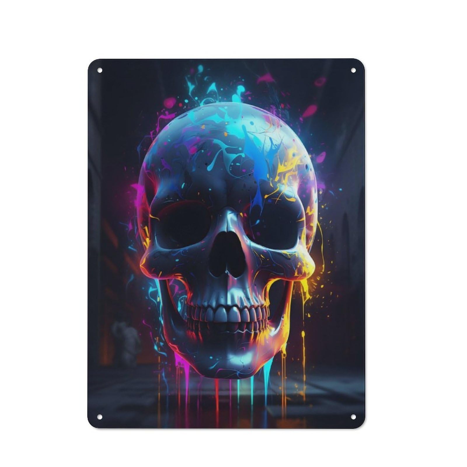 Junmoney Leaking Skull Vintage Tin Sign 40X30cm With For Guest Room Or Hallway, For Themed Room Decoration, For Vintage Wall Decor Fans