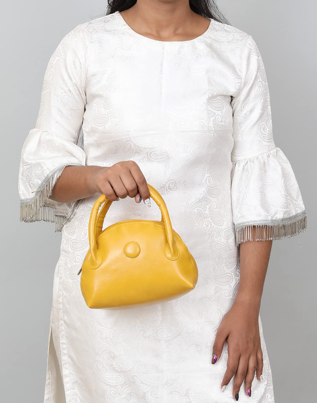 Belladona LL Women's Leather Land Designer Western Hand Bag (Yellow, Poh-8) 4