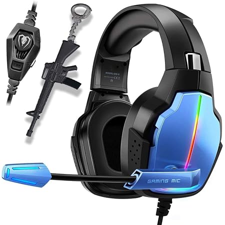 Cuffie Gaming per PS4 Xbox One, Riduzione del Rumore Cuffie con Microfono  Stereo Bassi Profondi 3,5 mm LED per PC, Laptop, Mac, Smart Phone, PS3 :  Amazon.it: Videogiochi