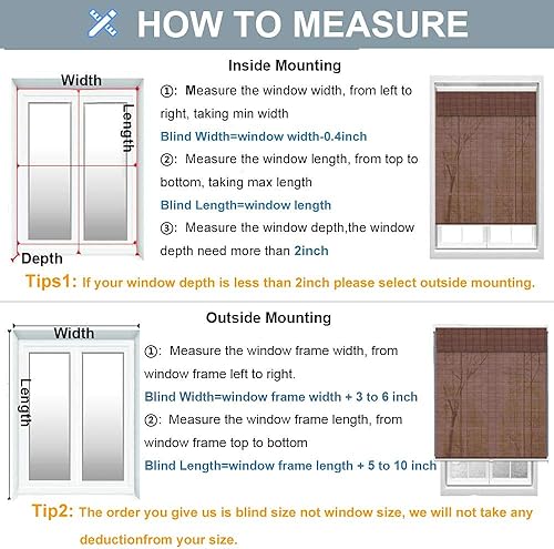 Miniatura 6 de SUAKY Persiana romana de bambú para exteriores, persianas opacas personalizadas, filtro de luz marrón oscuro para ventanas, patio, porche, pérgola,