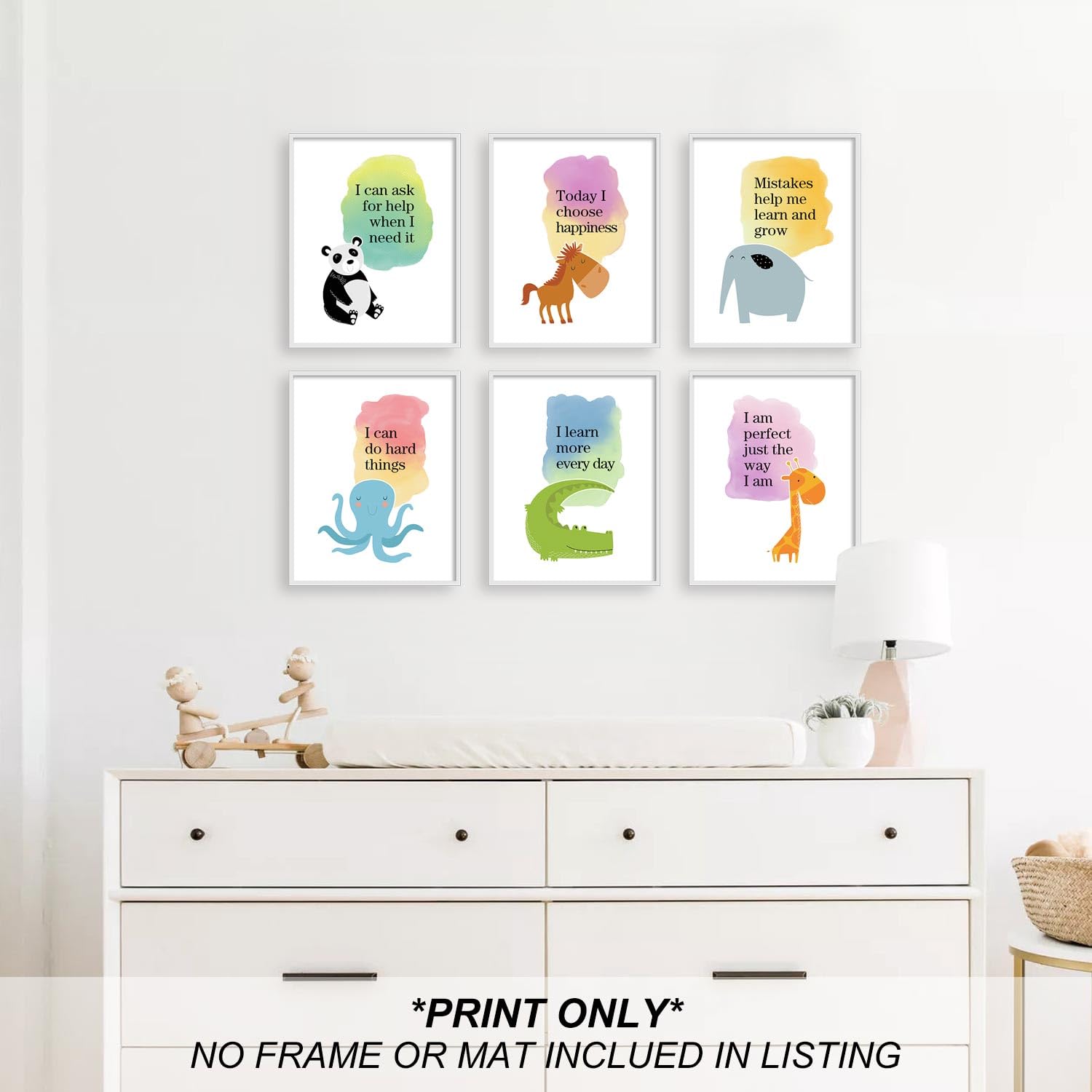 "I Am Kind" Positive Affirmations Canvas Wall Art - Kids Room & Nursery Decor