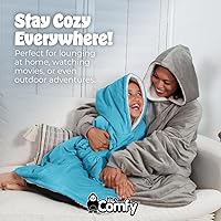 Vista 6 de THE COMFY Original Jr para niños Manta de sherpa de forro polar de gran tamaño con capucha y bolsillo Vista en Shark Tank