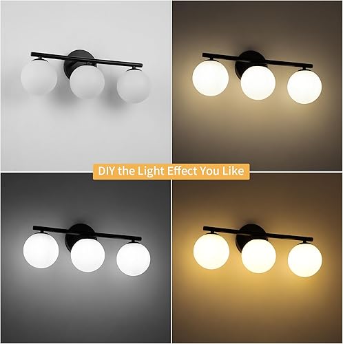 Miniatura 4 de foucasal Lámparas de tocador de baño doradas de 2 luces de tocador de baño modernas lámparas de baño con pantalla de cristal transparente aplique de