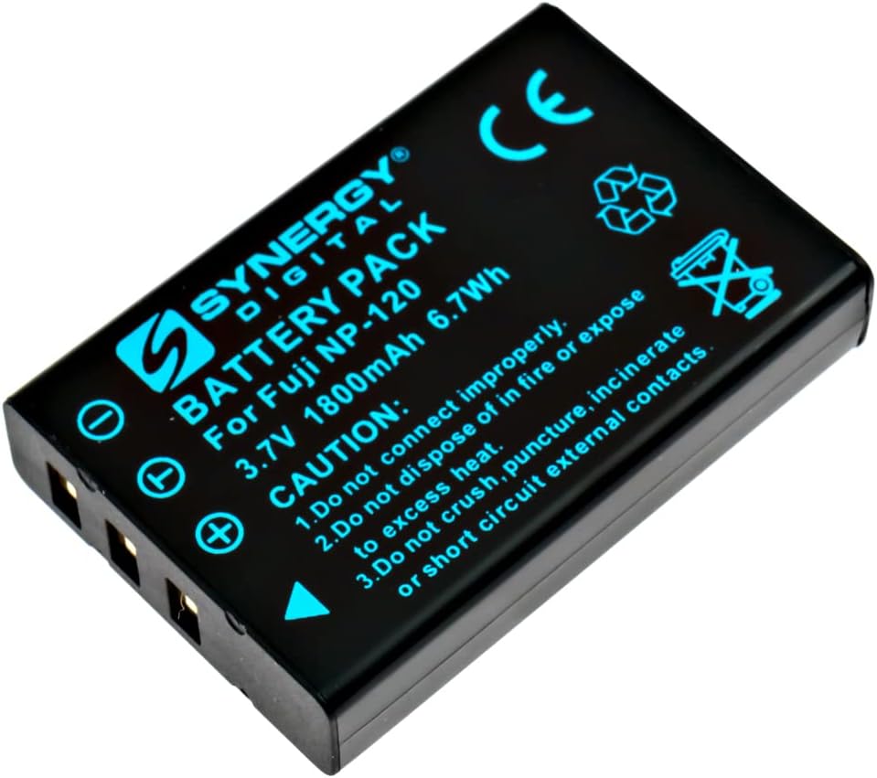 Synergy Digital Camera Batteries, Compatible with Ricoh DB-43 Digital Camera, (li-ion, 3.7V, 1800 mAh), Replacement for Fuji NP-120 Battery