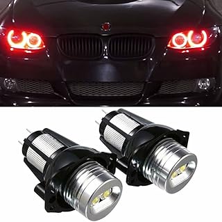 LED Angel Eyes Halo Ring Marker Light Bulb Compatible with BMW 3 series Pre-LCI E90 E91 325i 328i 330i 335i 335xi 2006-2008 (Red Lighting)