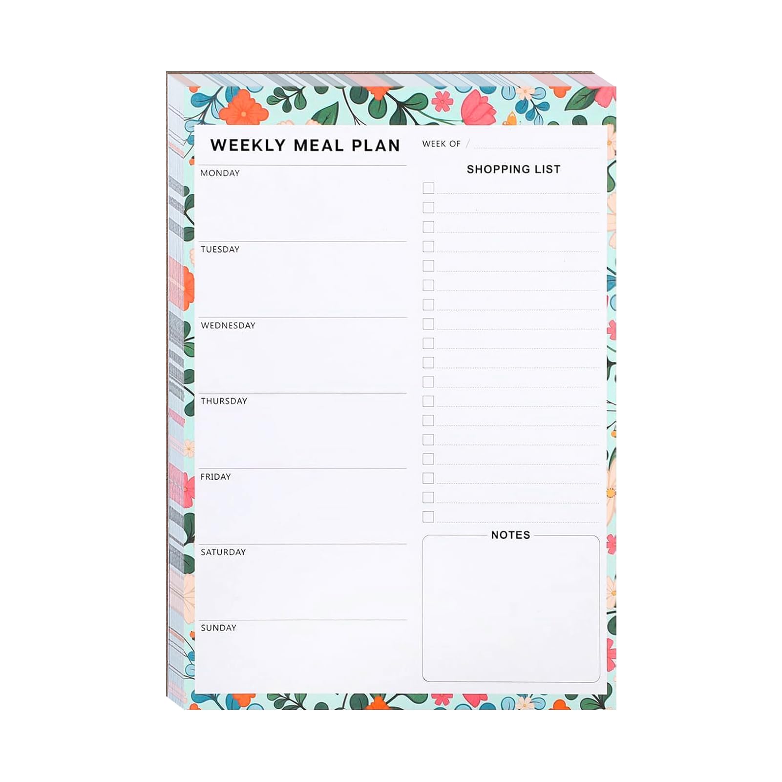 Plomveriq Magnetic Weekly Meal Planner and Shopping List, Magnetic Shopping List Pad for Fridge, 60 Sheets Tear off Weekly Notepads Magnet for Fridge Refrigerator or Desk, 25 X 17.5 cm ﻿ ﻿