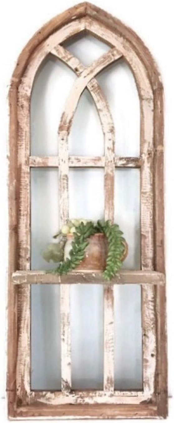 All Things SMOOSH Cathedral Arch Window Frame, Farmhouse Wall Decor, Shabby Chic Decor, Solid Wood, Wall Decor,