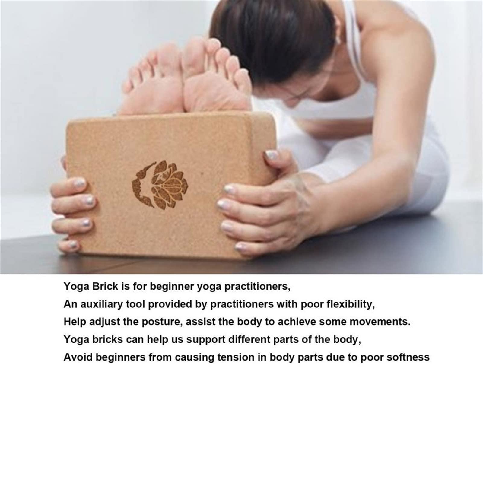 JINGYAN Bloques de yoga Gimnasio Fitness Herramienta de yoga Bloque corcho Pilates Espuma espuma Hogar Estiramiento Ejercicio Entrenamiento Culturismo Equipo aptitud