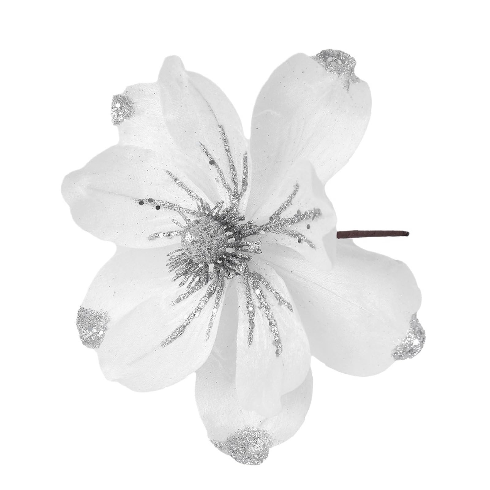 Casetlong 1Pc Artificial Flowers 24/28CM Fake Flower Tree Decoration For Home Decor Ornament DIY Garland Accessories(A Silver)