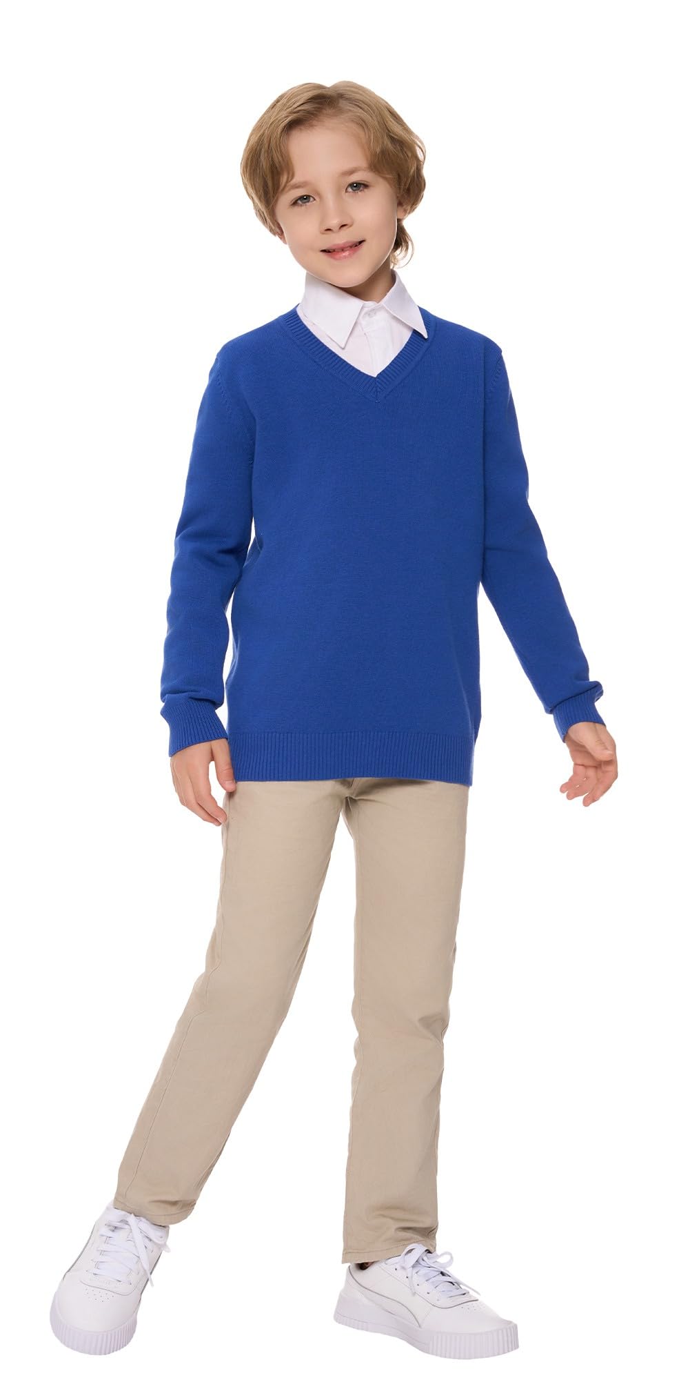 👕 Cardigan Garçon En Coton Tricoté - Col V, Manches Longues, Style Classique - Pour école, Occasions Formelles Ou Quotidien - 8