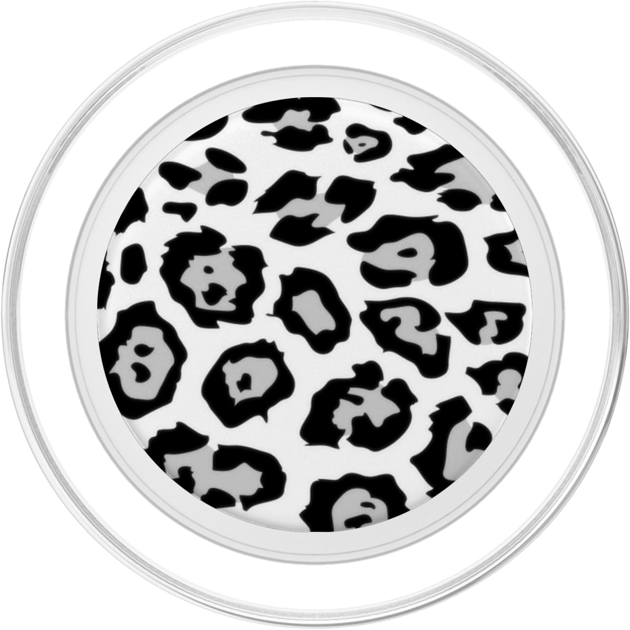 Leopard Print: Black and White Cheetah Animal Knob for Women PopSockets PopGrip for MagSafe