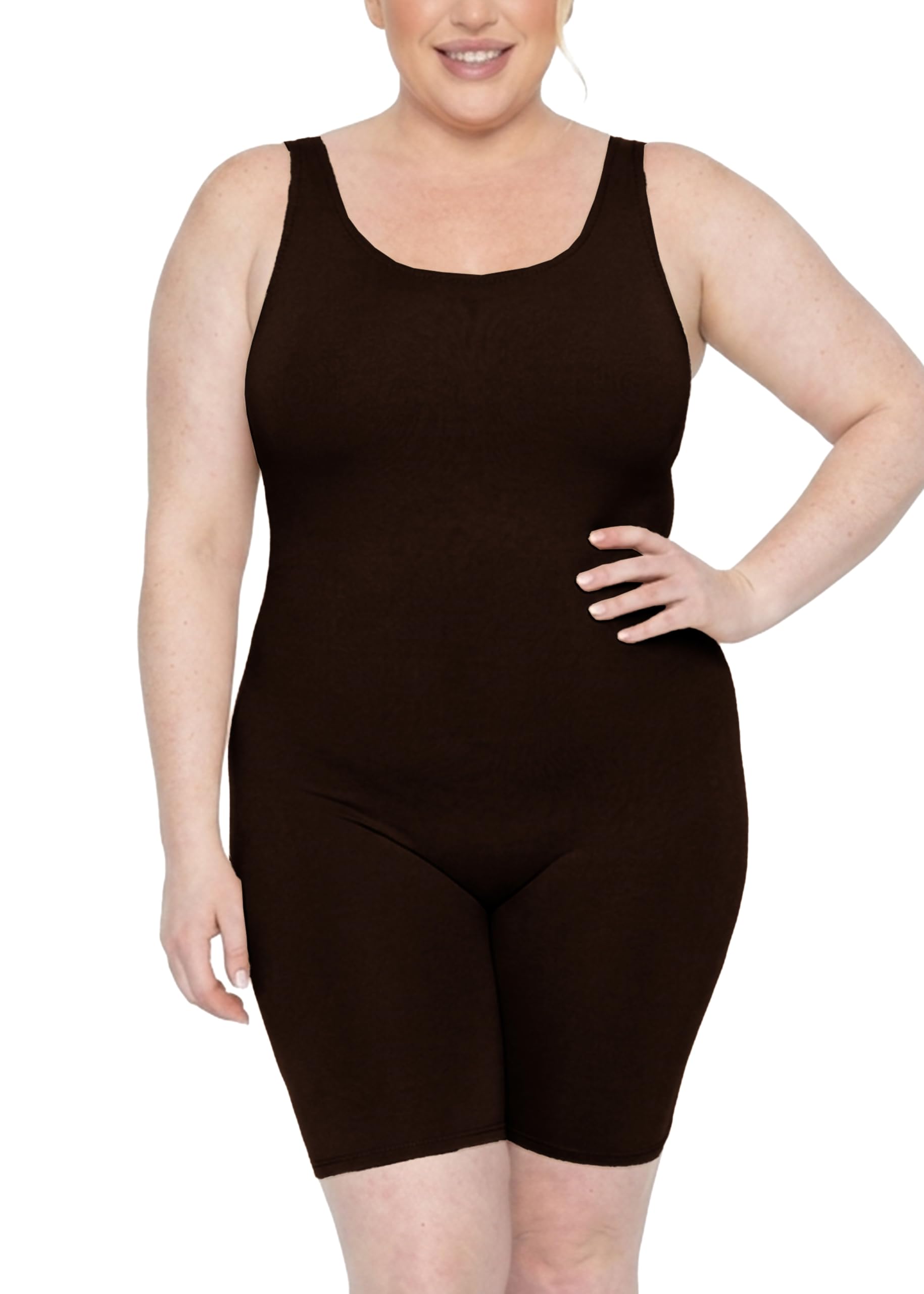 STRETCH IS COMFORT Women's Plus Size Teamwear Cotton Tank Unitard