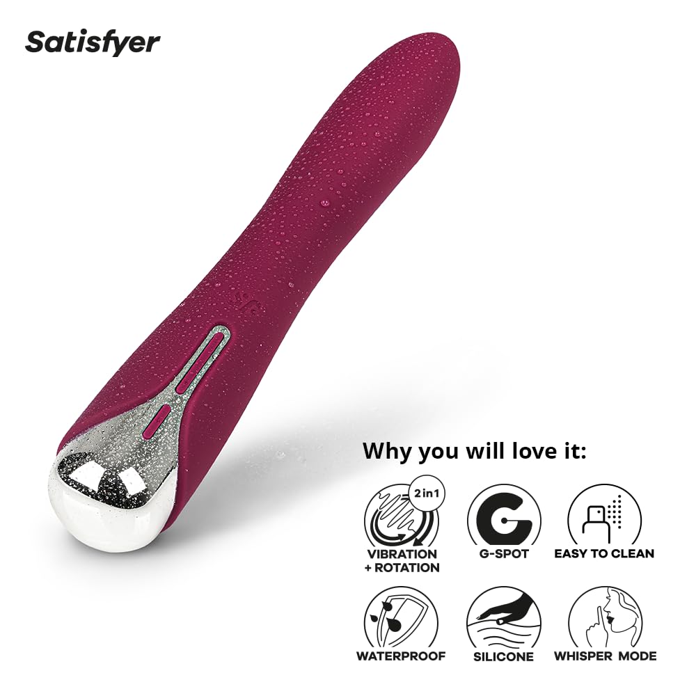 Satisfyer Spinning Vibe 1 Dildo Vibratore per il Punto G | 12 Programmi di Vibrazione e 5 Programmi di Rotazione | Sex Toy per Donne | Sex Toys con Testa rotante | Impermeabile (IPX7)