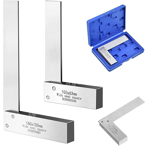 Machinist - Juego cuadrado de 4, 6 pulgadas, Atarvana de acero mecánico de alta precisión de 90 grados, cuadrado de base ancha para ingeniero de