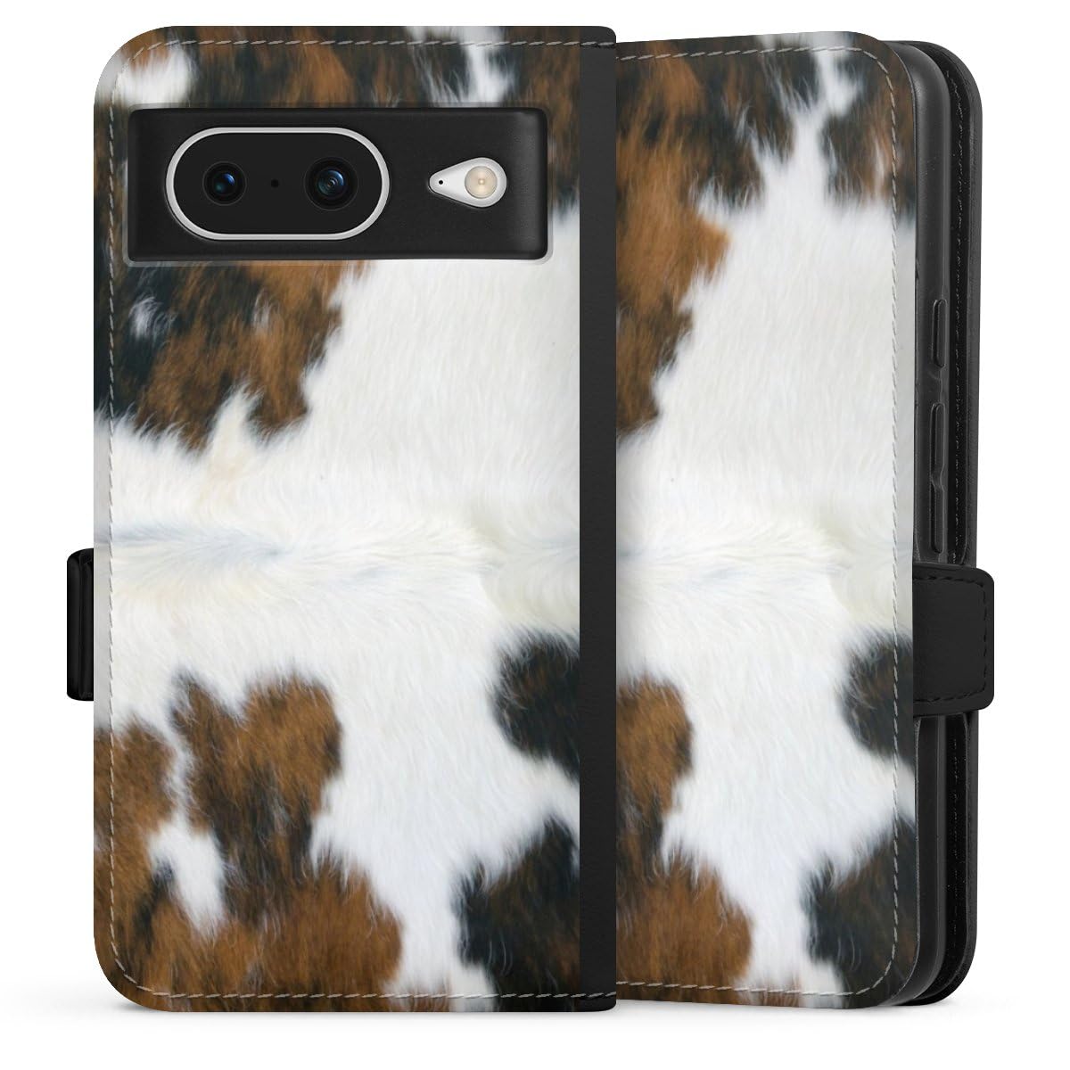 Etui magnetique Google Pixel 8 anti rayures clapet fourrure de vache - 2