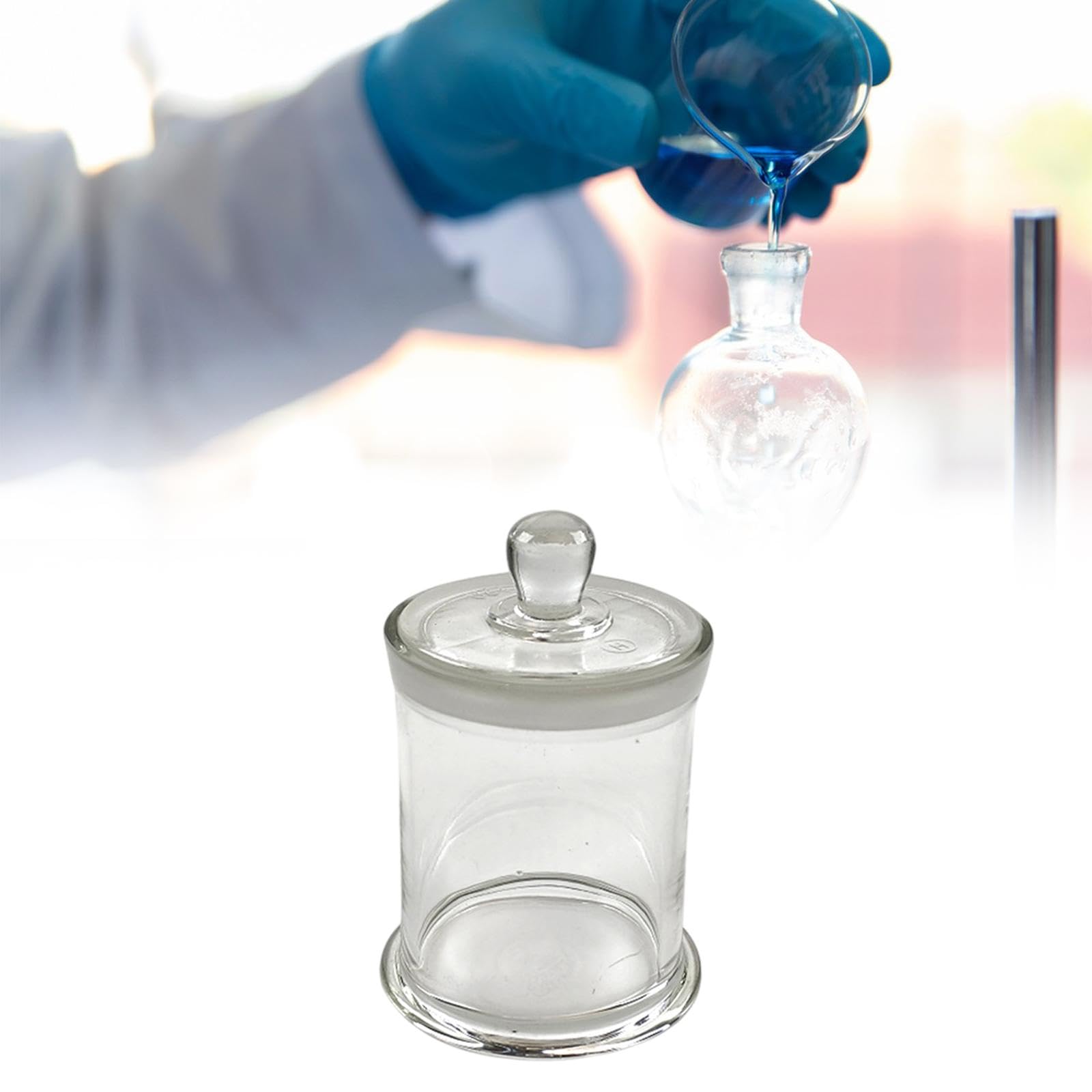 Barattolo cilindrico in vetro da laboratorio con coperchio per vetrine, accessori per laboratorio, 800 ml