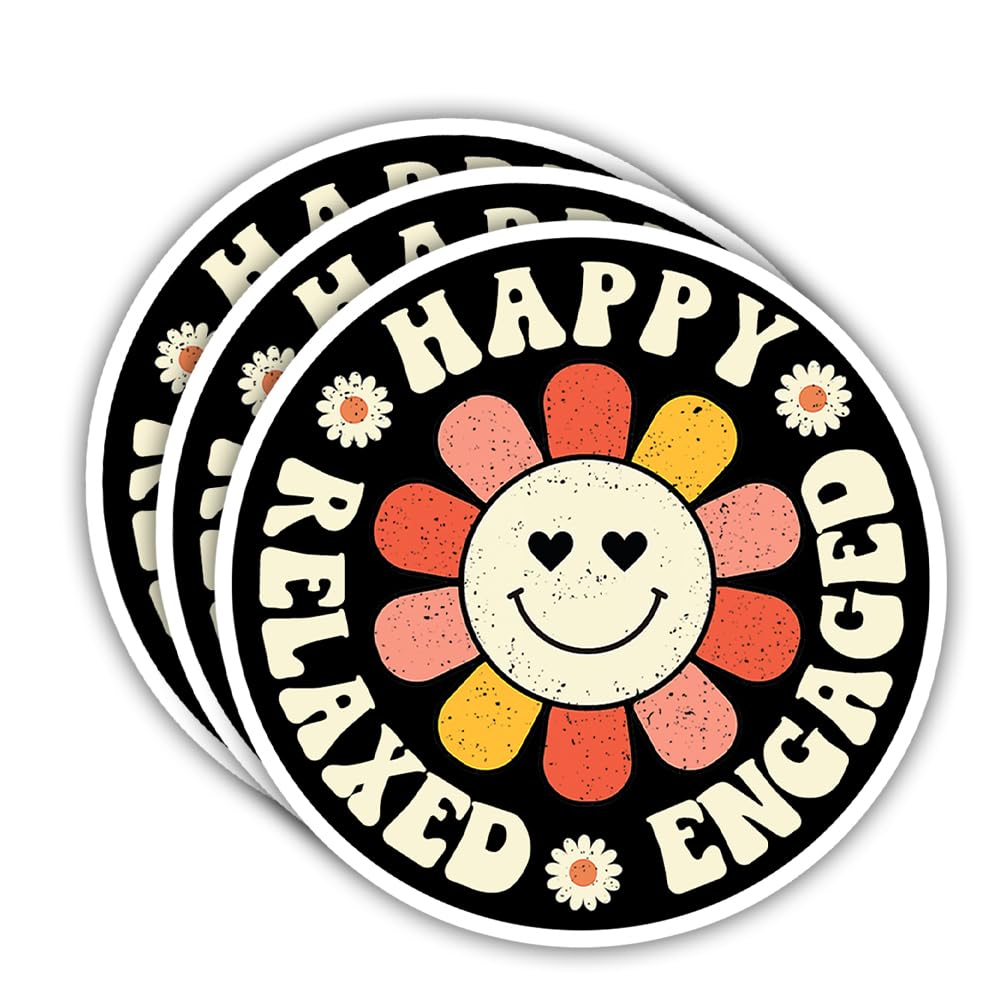 SODAVA (Set of 3) Happy Relaxed Engaged ABA BCBA Behavioral Health Technician Stickers SPED Sticker Special Needs Awareness Sticker Technician Behavior Analysis Therapy Disability Sticker