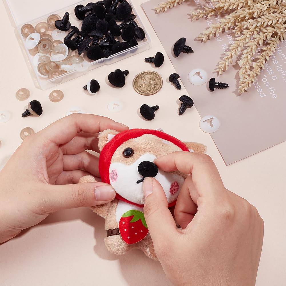 PH PandaHall Kit 36 Nasi Sicurezza Per Amigurumi - Nasi Floccati E In Plastica Per Animali All'Uncinetto - Foto 5