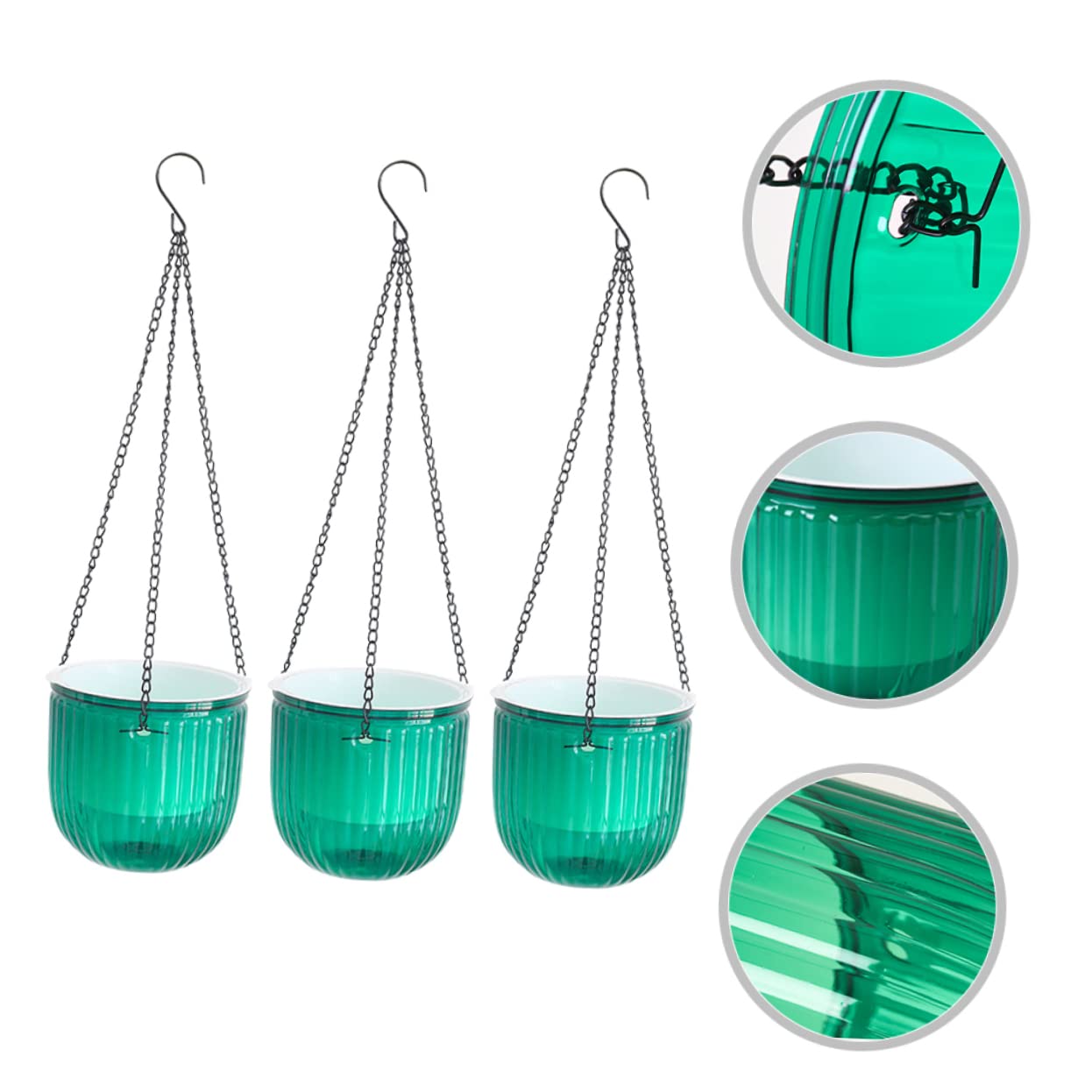 SUPVOX 3pièces Jardinière Suspendue Auto-irrigable Pot De Fleurs à Arrosage Automatique Jardinière pour Plantes Intérieur Pot De Pépinière