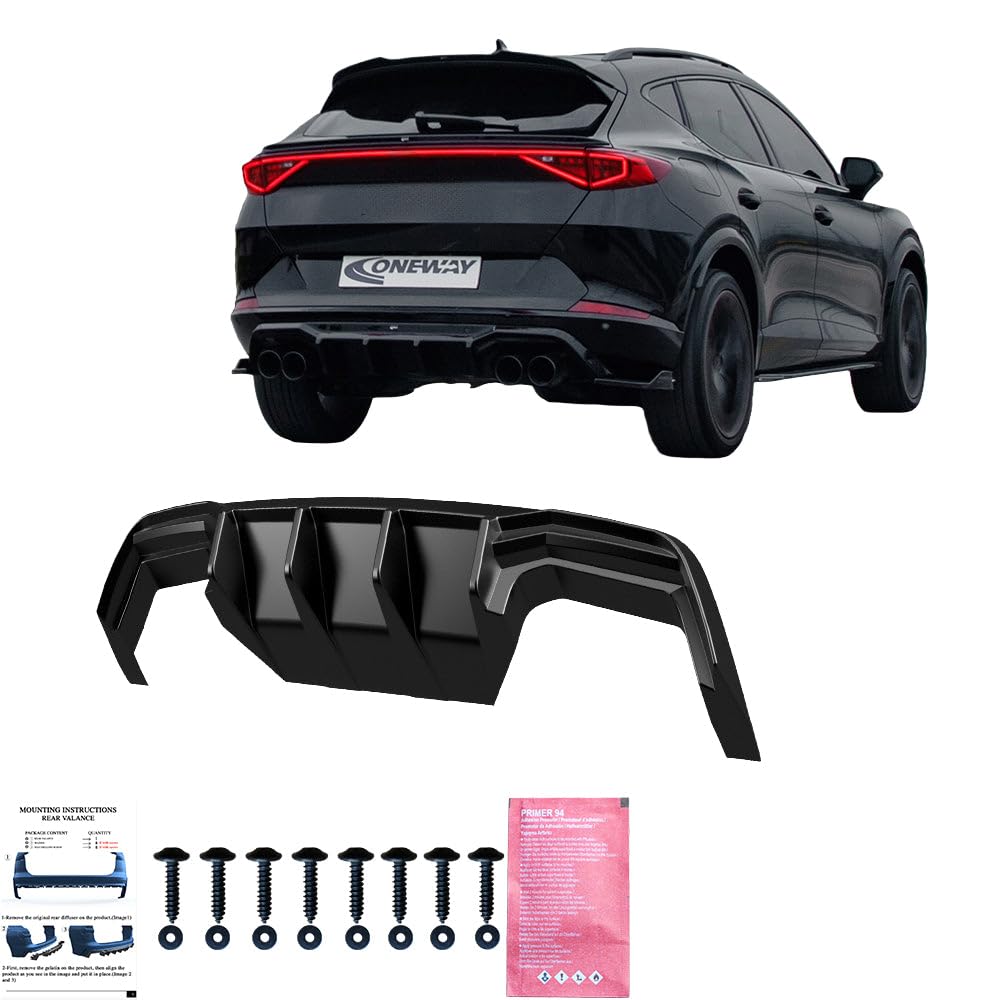 Diffusore Posteriore Oneway compatibile con Cupra Formentor 2020-2024 e Facelift 2024- - Versione 2 - Nero lucido