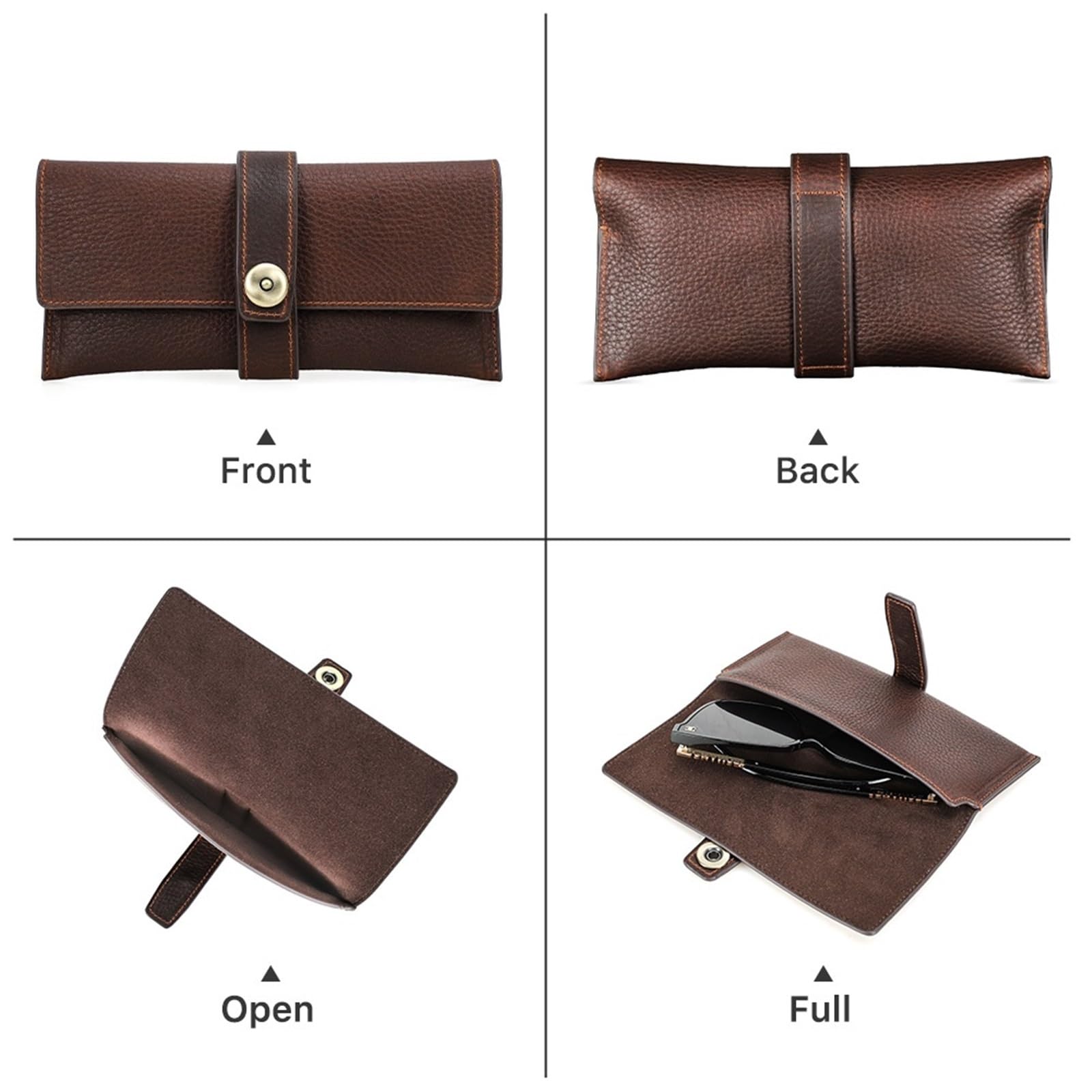 1Pcs Handmade Retro Echte Gläser Abdeckung Fall Lagerung Tasche Sonnenbrille Schutz Box Brillen Halter Männer Frauen Für Sonnenbrille