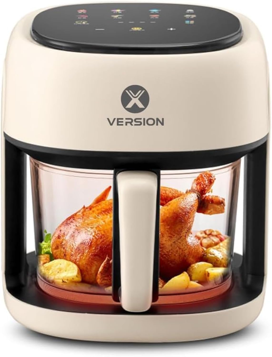 XVersion Air Fryer 4.5L, XVersion Airfryer with Touch Screen, Self Timer & 8 Cooking Presets - 1 Year Manufacturer Warranty
