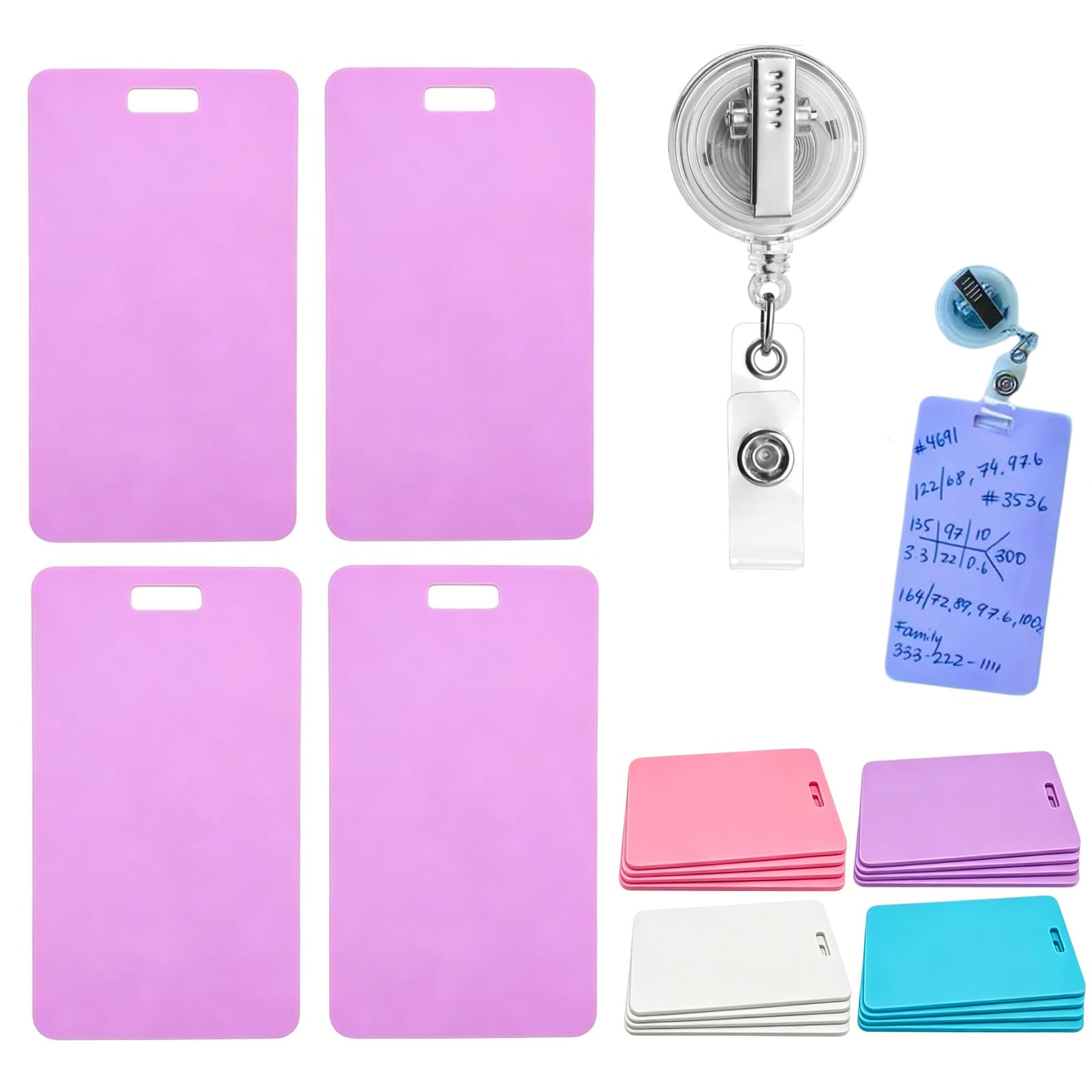 Erasable Badge Sticky Notes, 2026 New Reusable Silicone Vertical Horizontal Badge Buddy, Portable Erasable Badges Notes, Dual-Side Writable, Fade-Proof & No Blur for Nurse Doctor Healthcare (4A-1)