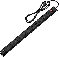 CFMASTER 12 Outlet Surge Protector Power Strip, 2100 Joules, 6FT Heavy Duty Cord, Wide Spaced Outlets for Workshop Garage Office