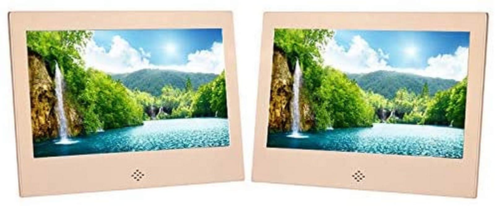 MYUYEE 10-Inch Gold Digital Photo Frame - Electronic Photo Frame With Human Body Sensor Metal Casing, Hd Video Advertising Player (10 Inches Gold)