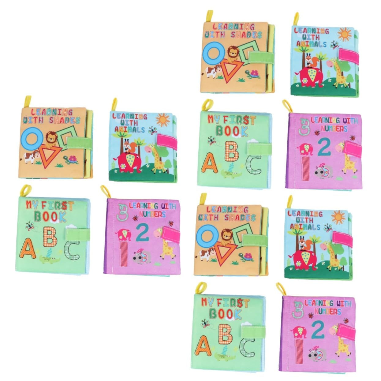 Abaodam 12pièces Éducatif Doux Avec Animaux Lettres Chiffres Et Formes Pour Développement Cognitif Mois à