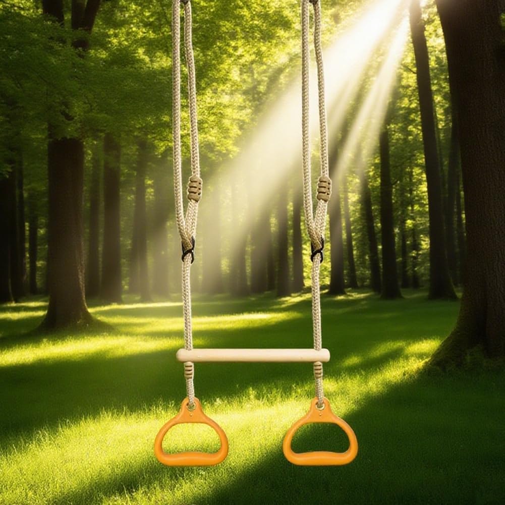 Barra de columpio de trapecio ajustable para niños y adultos, versátil juego de columpio ajustable en altura para gimnasio en casa y parque infantil, divertidas actividades de fitness para todos