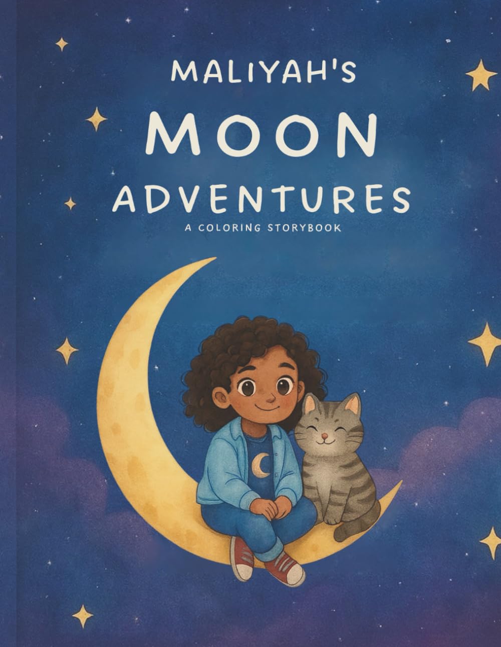 Maliyah's Moon Adventures: A Coloring Storybook