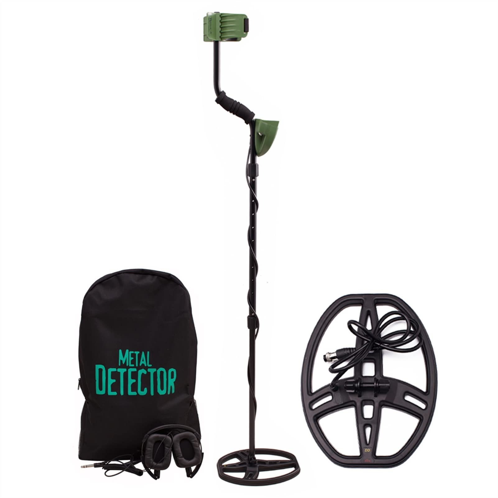 Cfwwsaq Groen Metal Detector, Underground Metal Detector Coil Waterproof Treasure Hunter Excavator Coin Detection Band Headphone Industrial Metal Detector(Groen)