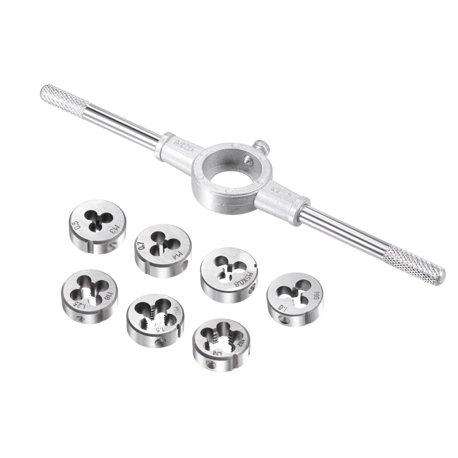 Mass Pro 8Pc Die Set | 8pcs Metric Adjustable Tap Die Wrench Set M3/4/5/6/8/10/12 Screw Thread Taper Hand Tool Kit (B0C4Q3X1SQ) Amazon Price History, Amazon Price Tracker
