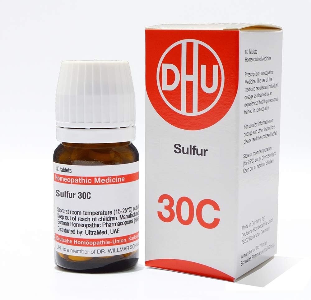 NATURAL HOMEOPATHIC REMEDY | SULFUR 30C 80 TABLETS