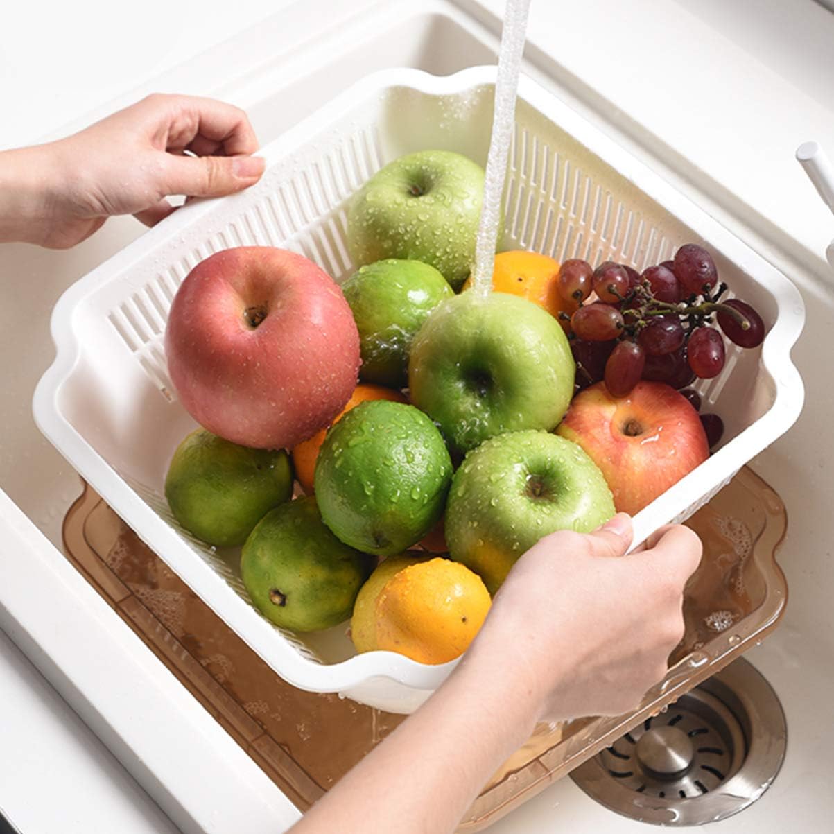 Hemoton Covered Kitchen Dish Drying Rack Drain Storage Box Basket Water Shelf Draining Cutlery Utensil Bottle Holder Organizer for Plate Cup Dish Coffee