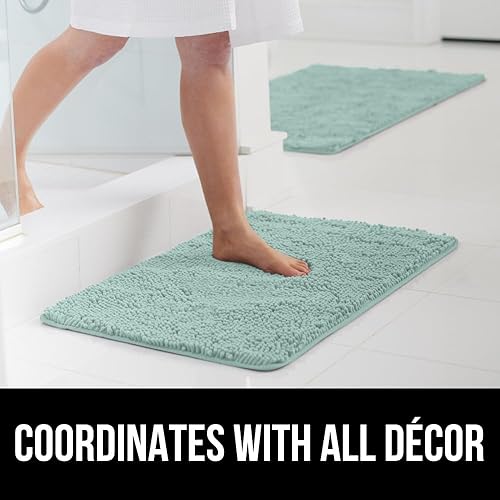 Miniatura 9 de Gorilla Grip - Juego de tapetes peludos de chenilla contorneados de lujo para el área de baño, extra suaves, duraderos y absorbentes, se pueden