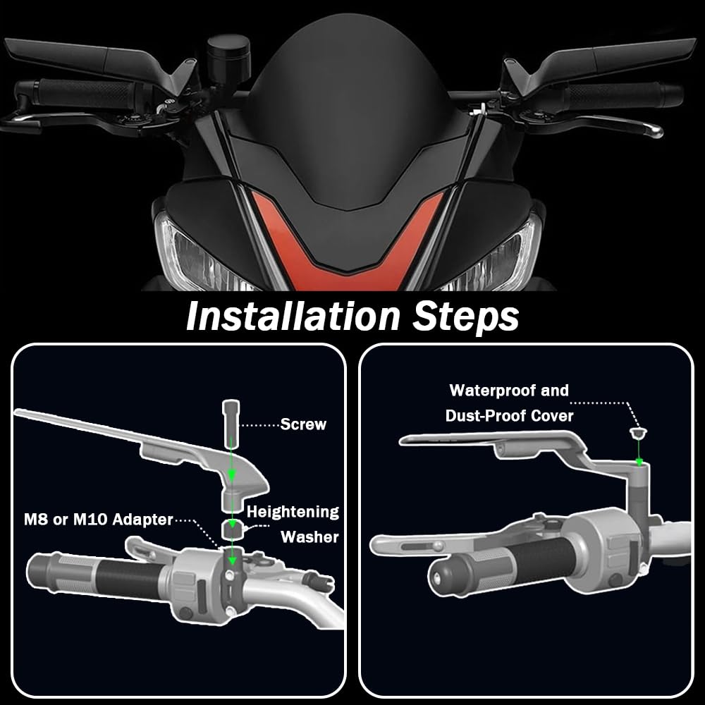 2 Pièces Retroviseur Moto pour Suzuki GSX-R 125 2017-2023, Ajustement Multi-Angle Rétroviseur Latéral Aérodynamique avec Verre Bleu Anti-Éblouissement