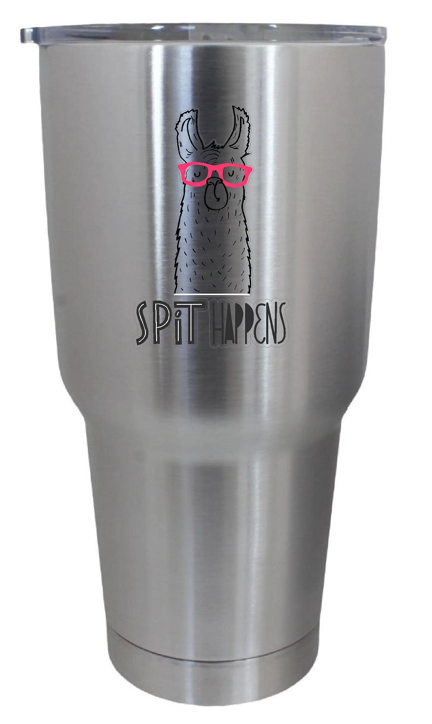 Epic Designs Cups drinkware tumbler STICKER - Spit happens funny llama decal decoration