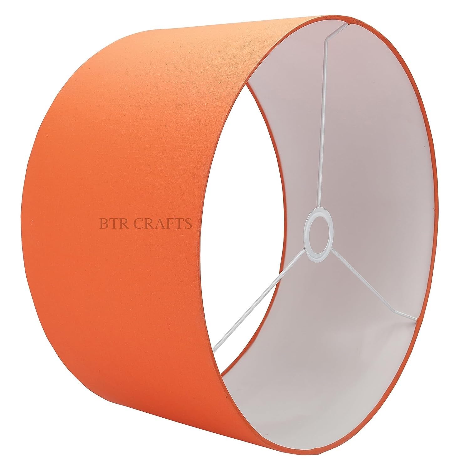 BTR CRAFTS 20" Inches Drum Lampshade for Bedroom decoration, Suitable For Table And Floor Lamps Home Decor Modern Table Lamp for Living Room, Hotel (Orange)-image-37