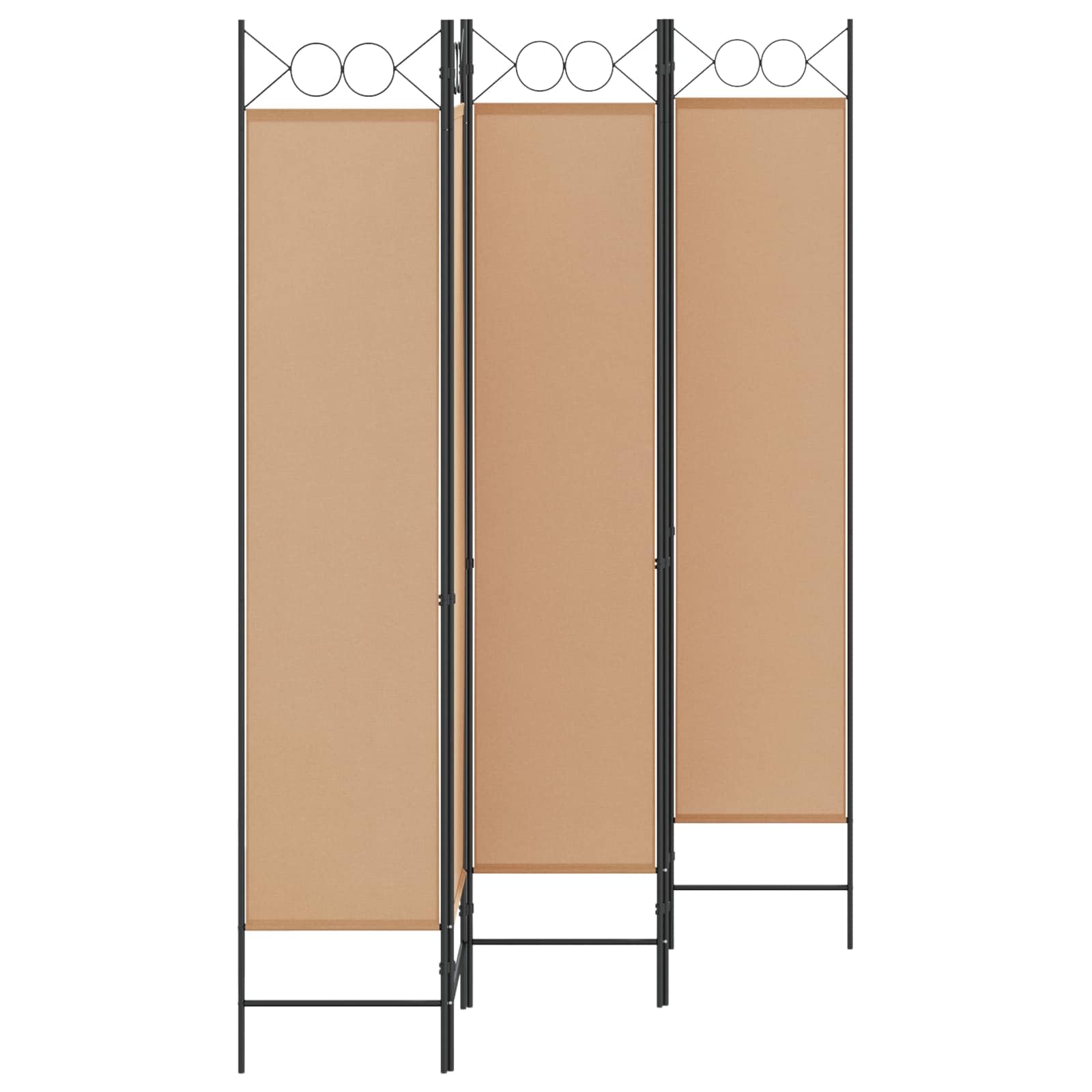 Paravento 5 pannelli Beige 200x200 cm Tessuto Poliestere