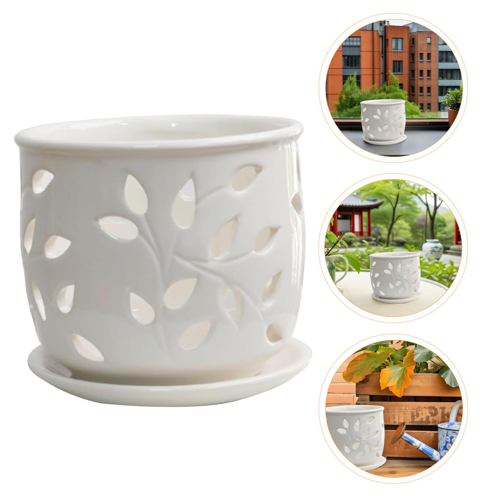 Levemolo Ceramiczne Doniczki Porowate Do Roślin Doniczkowych Do Użytku Na Zewnątrz Doniczki Ceramiczne Doniczka Na Storczyki Doniczka Na Storczyki Z Tacką