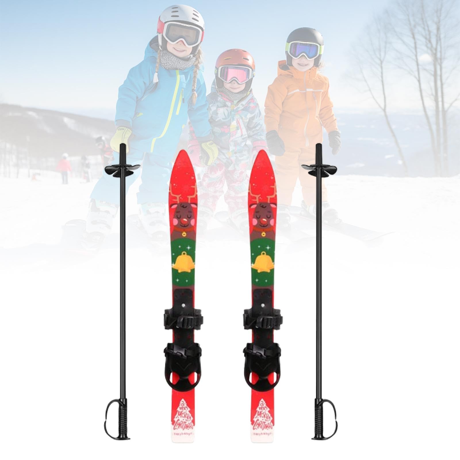 Skiboards Snowblades et bâtons Planches de Ski pour Enfants avec Fixations universelles Garçons Filles Snowboard Snow Short Skis