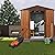 Kaimei 6ft x 6ft Outdoor Storage Shed Coffee Color Metal Shed with Window & Metal Floor Base, Sliding Doors, Padlock, Assembly Included