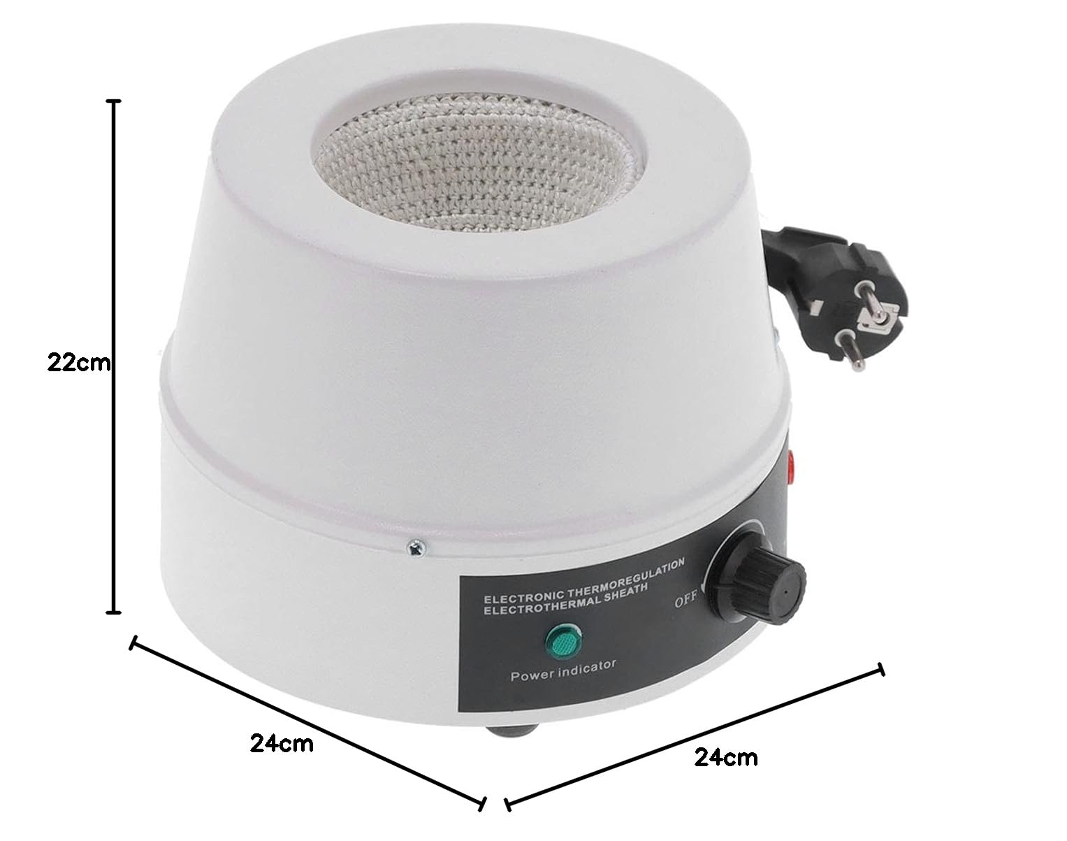 Elektrischer Heizmantel 250 ml Labor 180 W Thermostat Temperaturregelung bis 380°C EU-Stecker 220 V