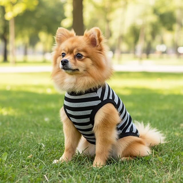 Foto 6 de 7 de HMCEY 2-Pack de Camiseta Algodon para Perros,Ropa Perro Pequeño,Camisetas de Verano para Perros…