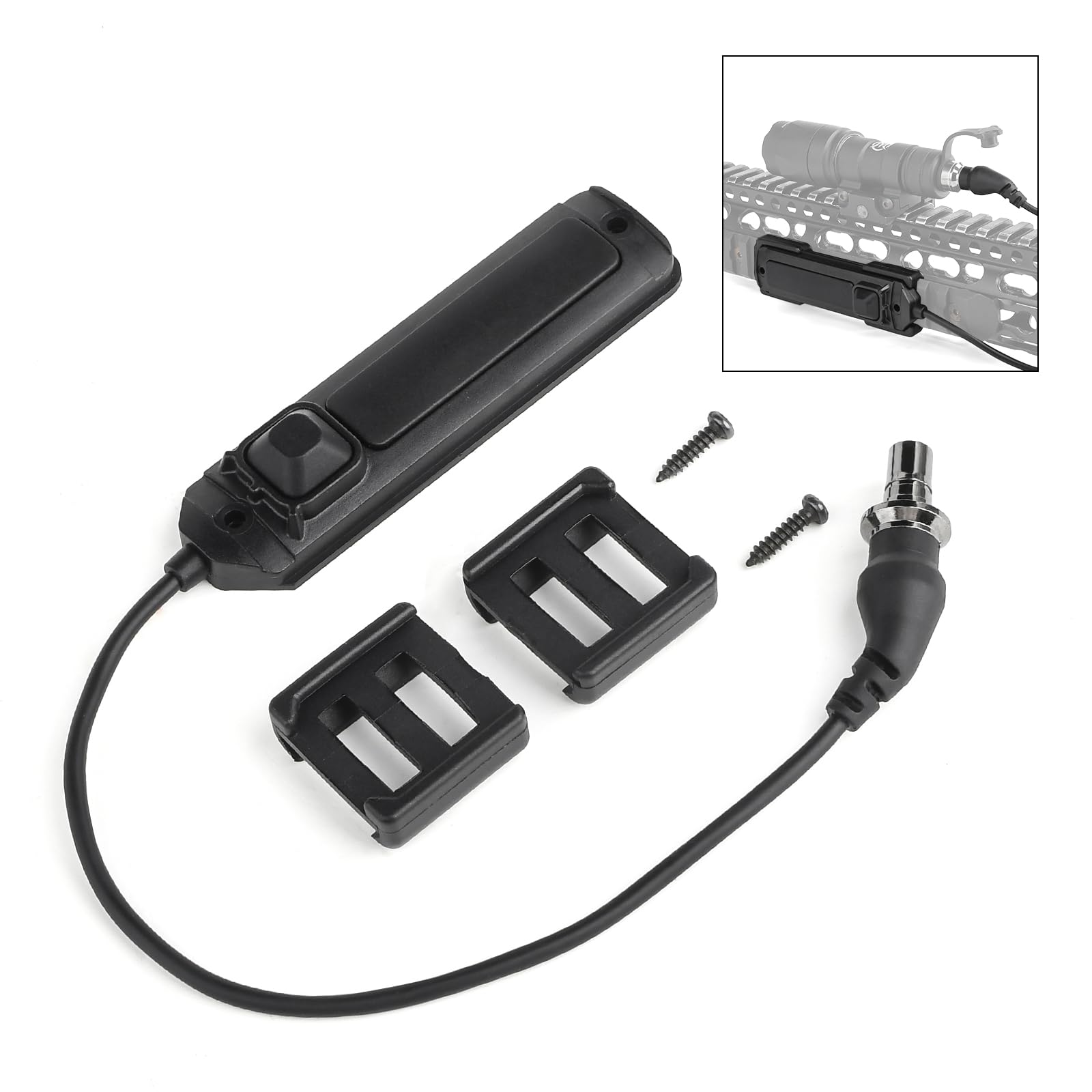 GLECTICAL Dual Remote Pressure Switch，Pressure Pad with SF Plug for M300 M600 Tactical Flashlight,with 2xPressure Switch Slot Control Base Pad Panel Retaining Clips